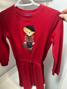 Polo by Ralph Lauren Red Bear Sweatshirt Dress